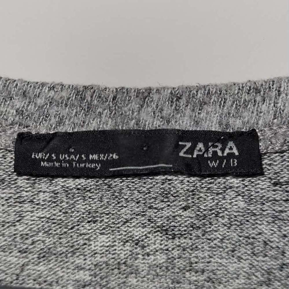 Zara Anthracite Grey Lace Hem Tunic Top Small Soft Knit - Picture 5 of 5